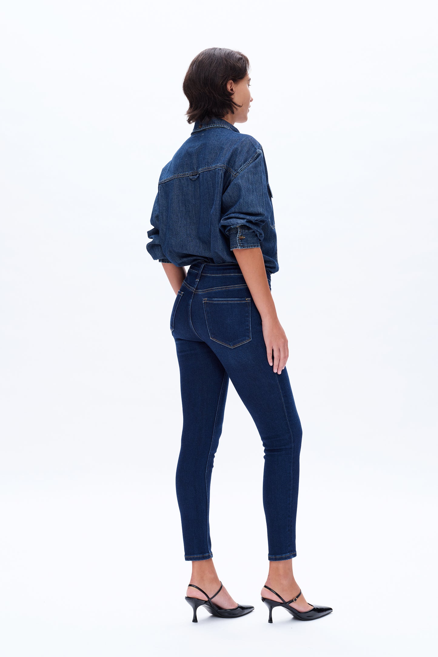 MID RISE ANKLE SKINNY JEANS BYS2021 DARK BLUE