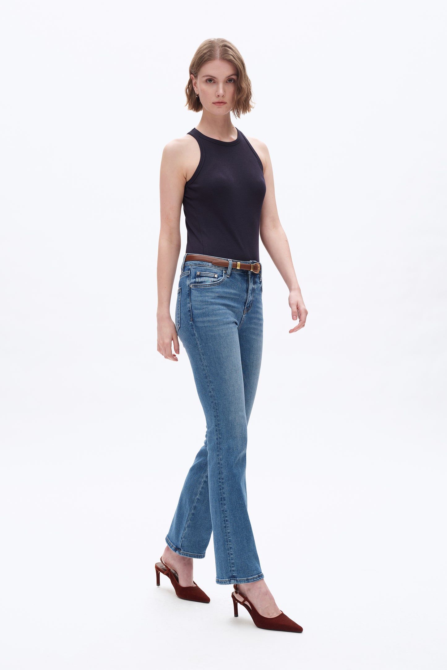 MID RISE BOOTCUT DENIM JEANS BYF1159 (BYMJ171) MEDIUM BLUE