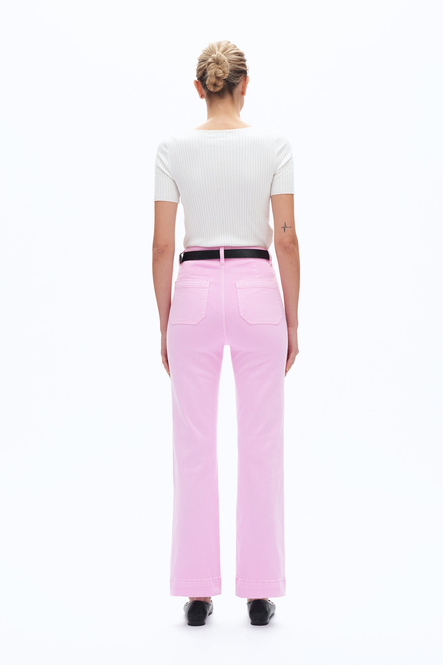 SUPER HIGH RISE BOOTCUT PANTS BYF1173 (BYHE324) PINK LADY