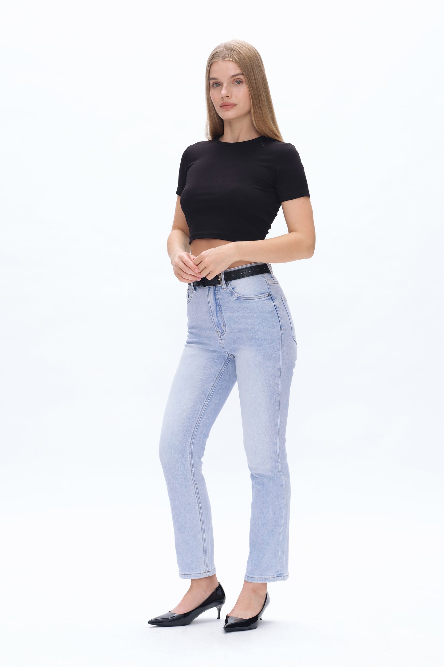 CAROL HIGH RISE STRAIGHT JEANS BYT5183 (BYHE011) SKY BLUE