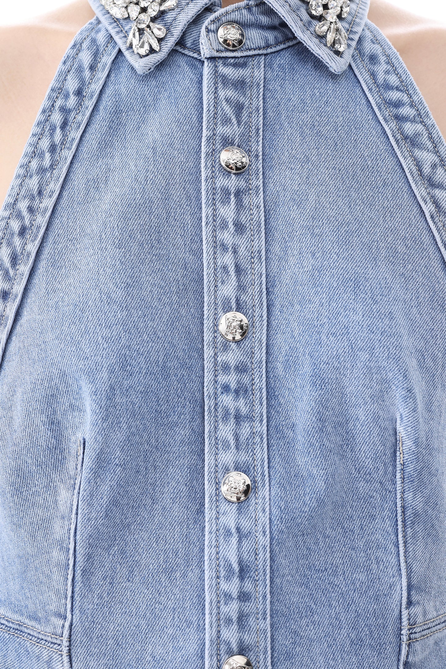 Halter Denim Vest BYV4006