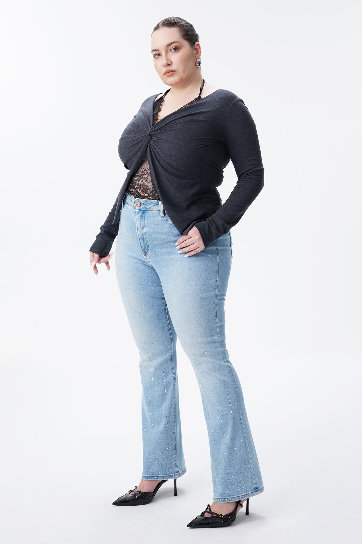 PLUS HIGH RISE BOOTCUT DENIM JEANS