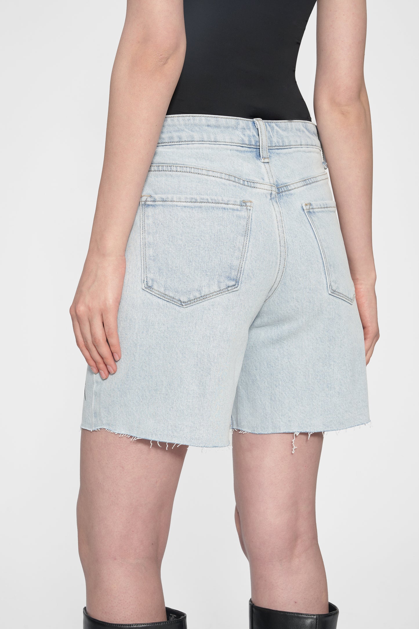 MIKI HIGH RISE BERMUDA DENIM SHORTS BYH6094 (BYHE028) BABY BLUE