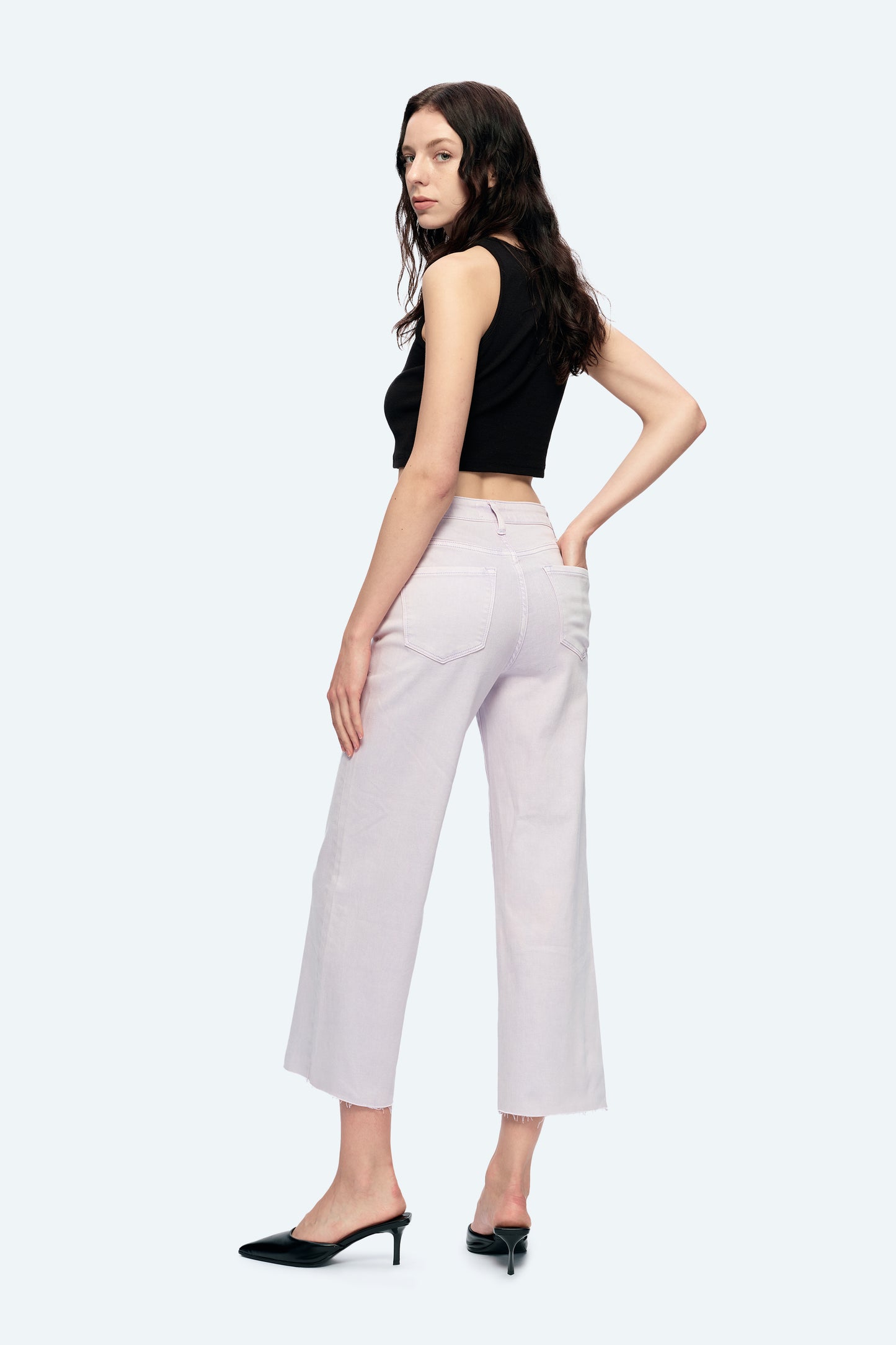 HIGH RISE WIDE LEG JEANS BYN003 ORCHID PETAL