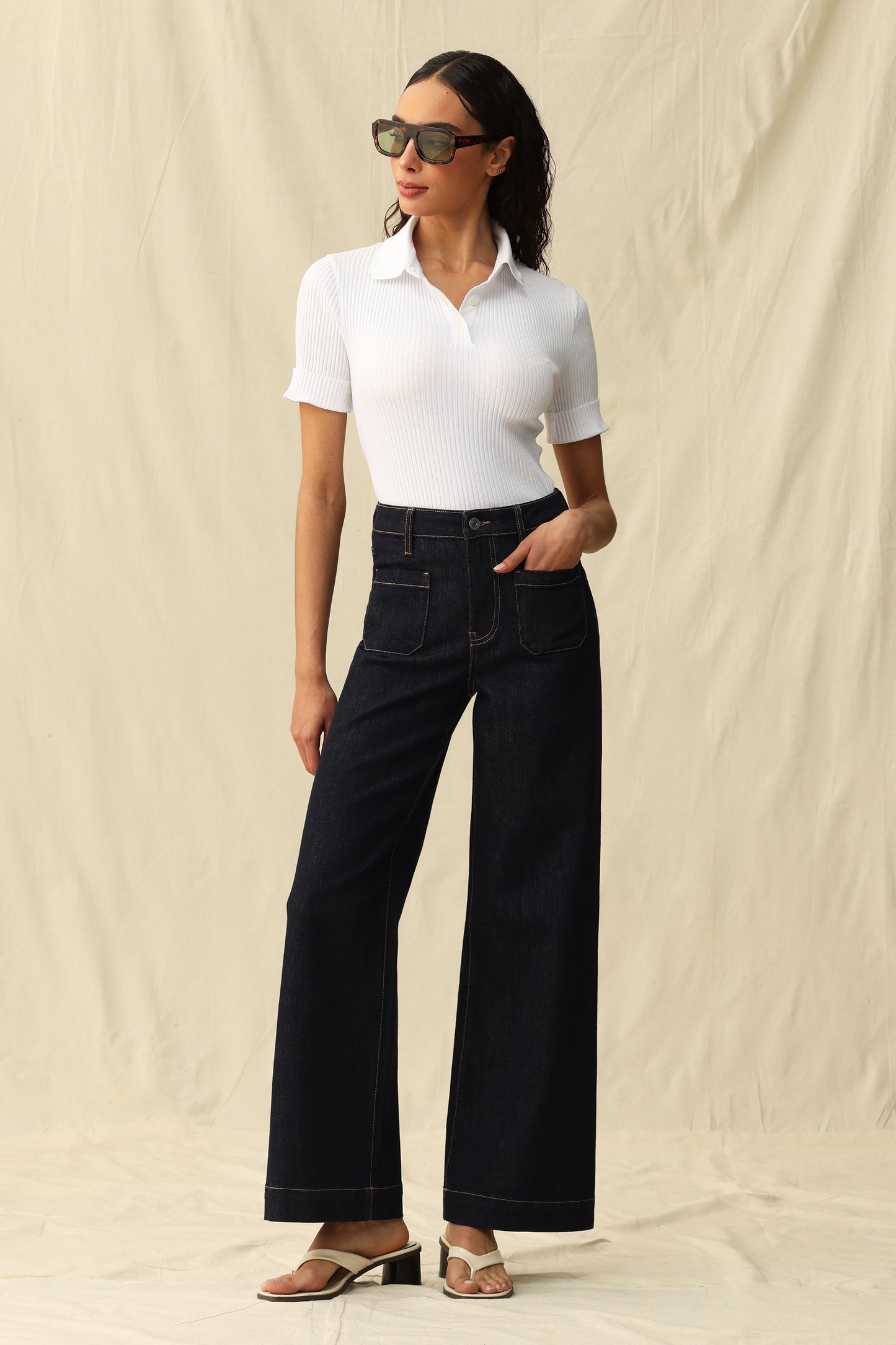 HIGH RISE WIDE LEG BYW8235 (BYJJ004) RINSE WASH