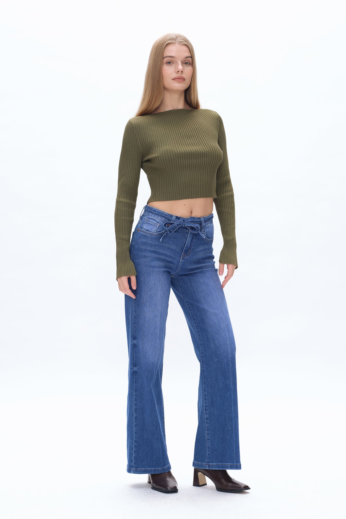 CLOE HIGH RISE WIDE LEG JEANS BYW8137 (BYLY016) STARLIGHT