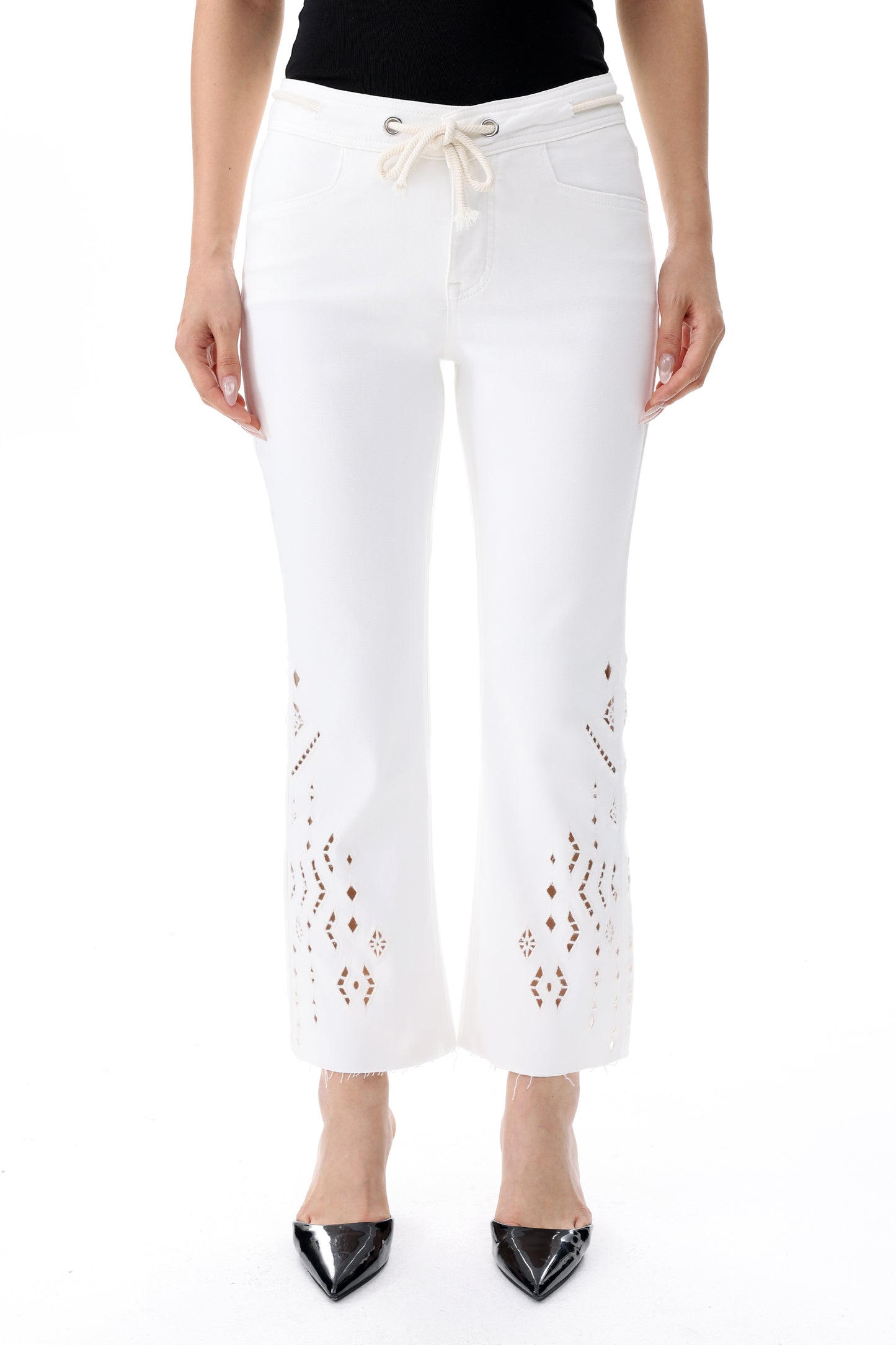 LOS ANGELES MID RISE  BOOTCUT CROPPED PANTS BYF1254