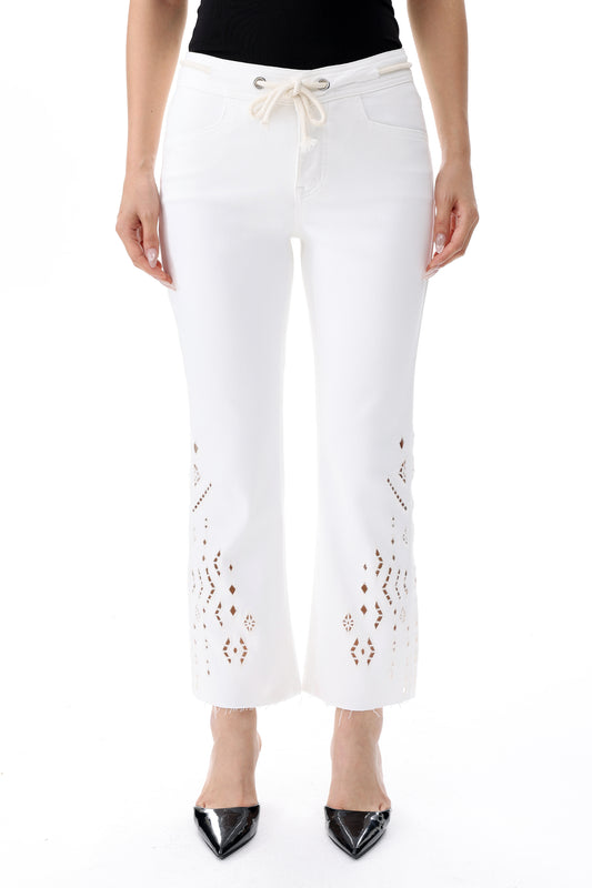 LOS ANGELES MID RISE  BOOTCUT CROPPED PANTS BYF1254