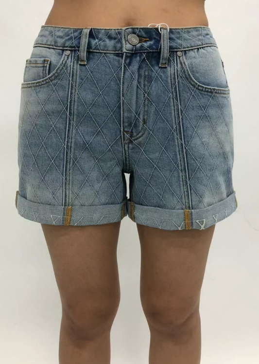 MIAMI HIGH RISE H-SHAPE DENIM SHORTS BYH6158