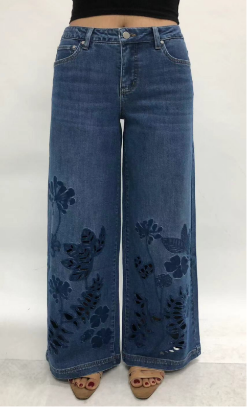 NEW YORK  M-HIGH FLARED RISE WIDE LEG  FULL JEANS BYW8439