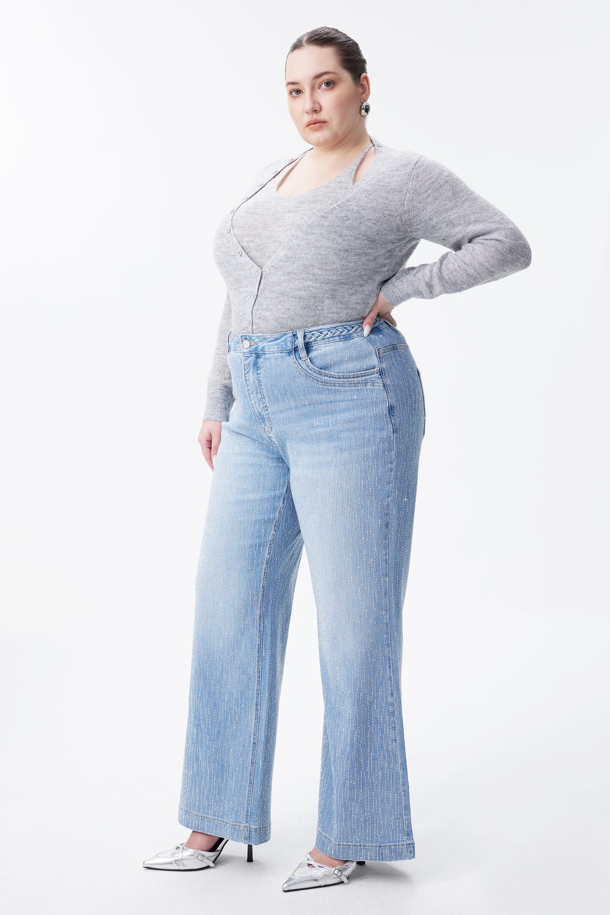 PLUS MID RISE WIDE LEG BYW8309-P