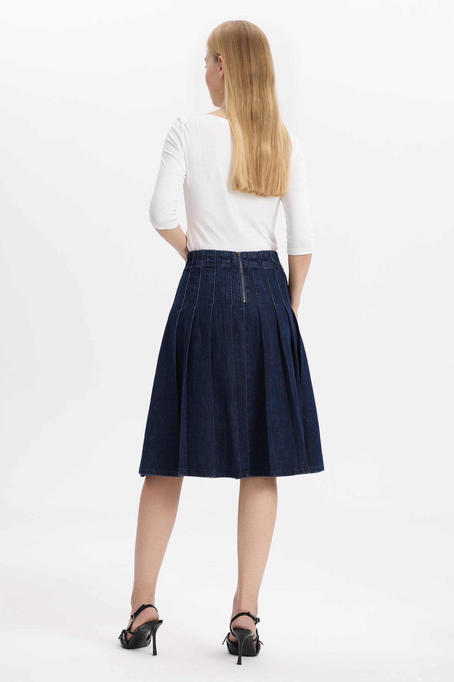 CAIUS HIGH RISE PLEATED SKIRT