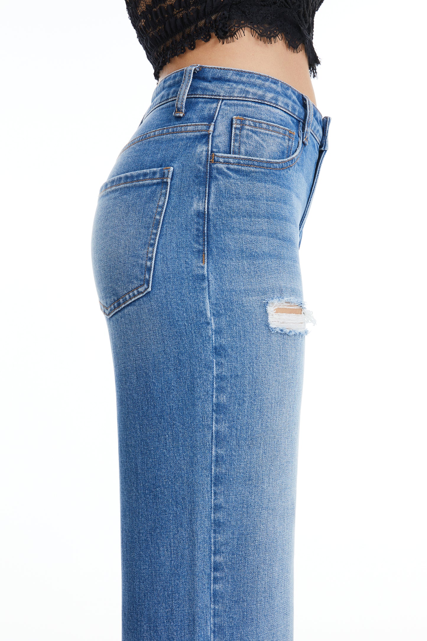 HIGH RISE WIDE LEG JEANS BYW8131 (BYHE046) SEASIDE