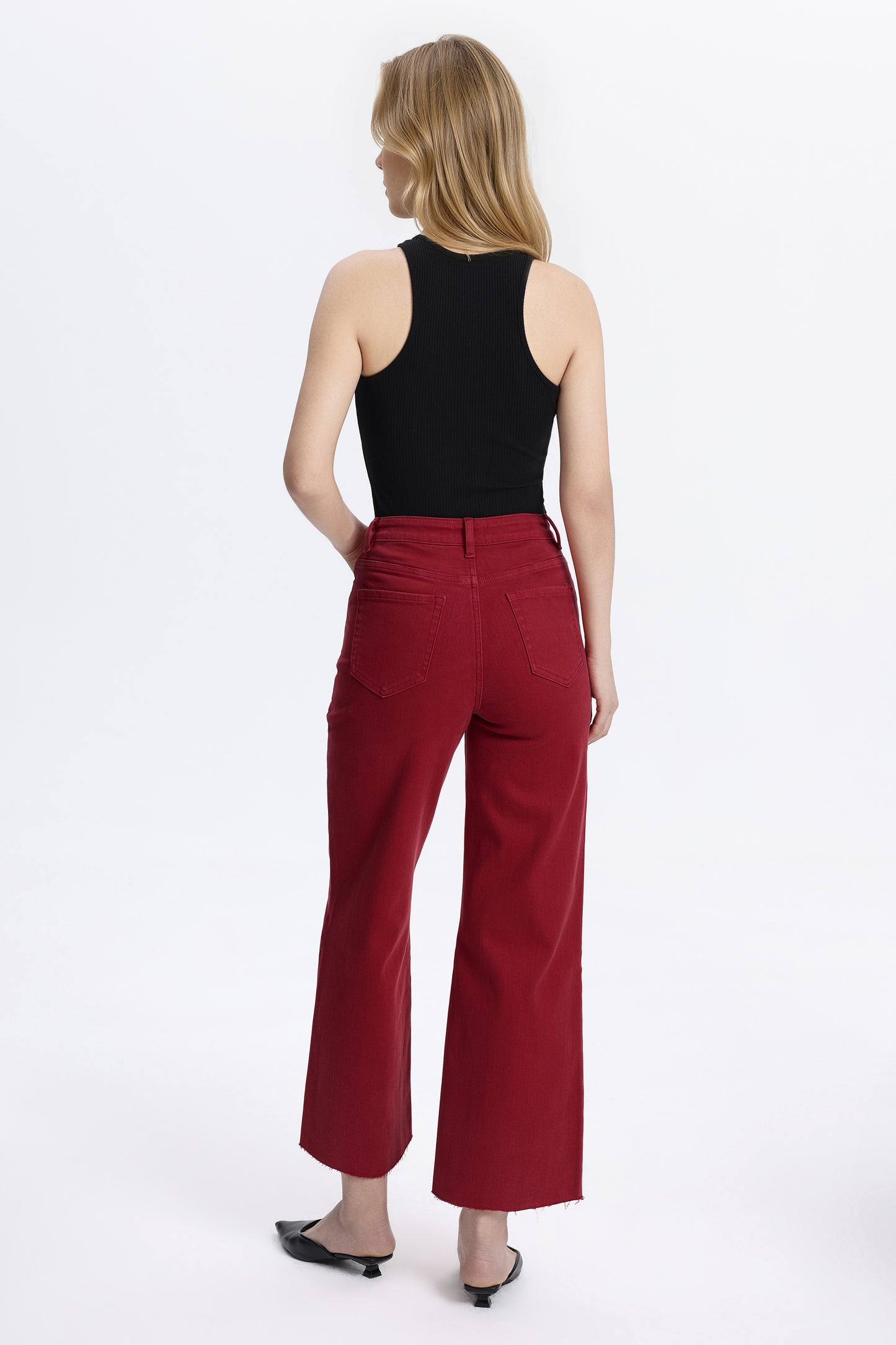 HIGH RISE WIDE LEG BYW8015 CRIMSON