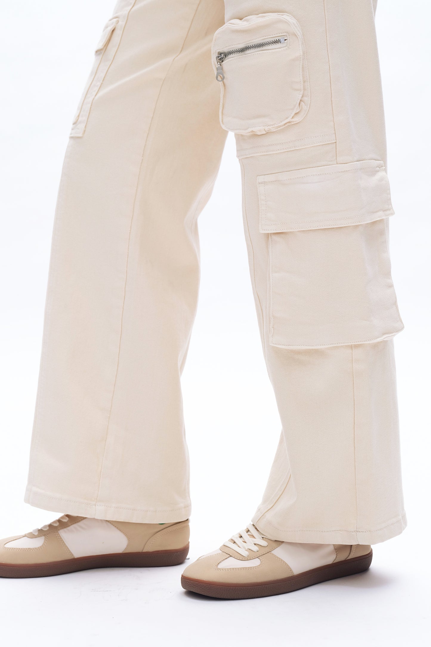 CARRY MID RISE WIDE LEG CARGO PANTS BYW8147 (BYMJ020) OFF WHITE