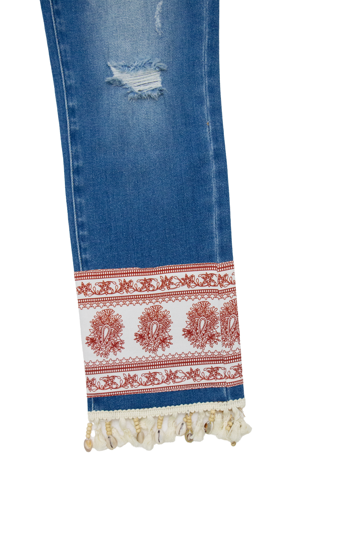 MID RISE CROPPED STRAIGHT LEG DENIM JEANS BYT5291 (DJFQW032) MEDIUM BLUE