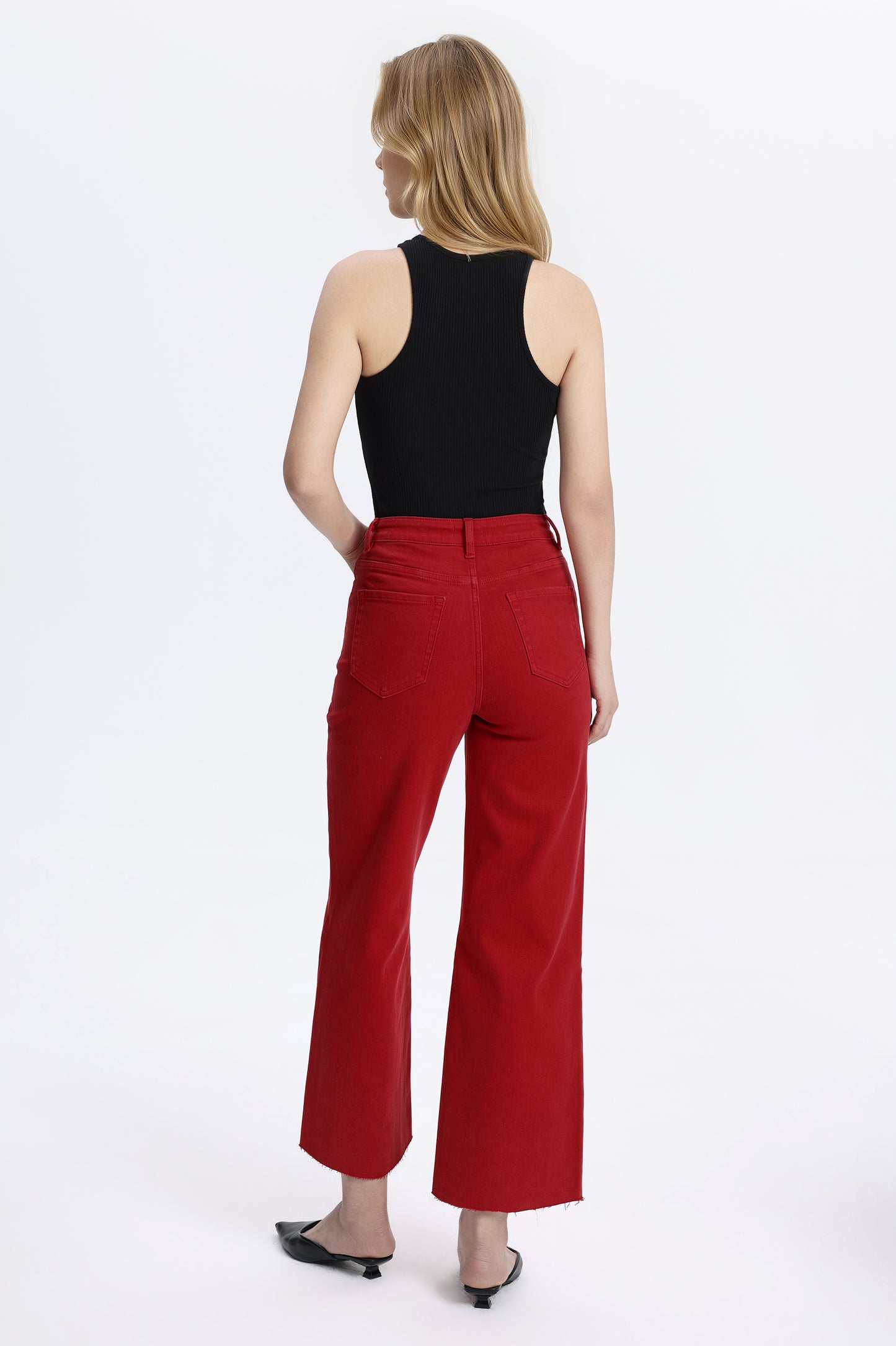 HIGH RISE WIDE LEG BYW8015 RED