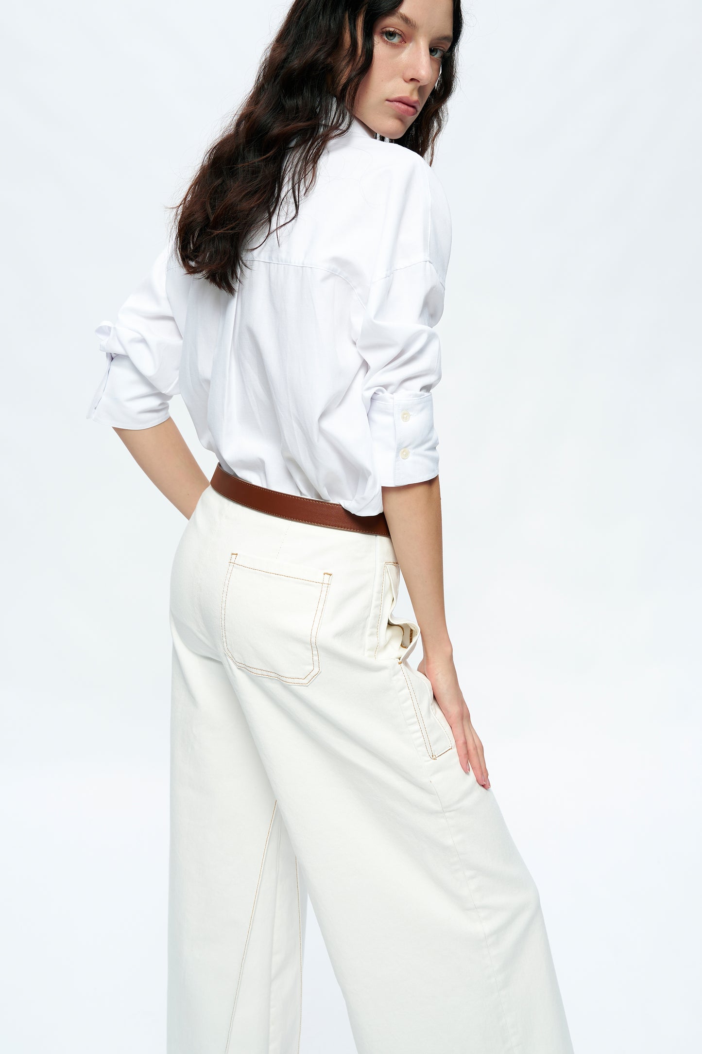 TIMOTHY LOW RISE RELAX WIDE LEG TROUSERS BYMD001 (BYMJ120) CREAM