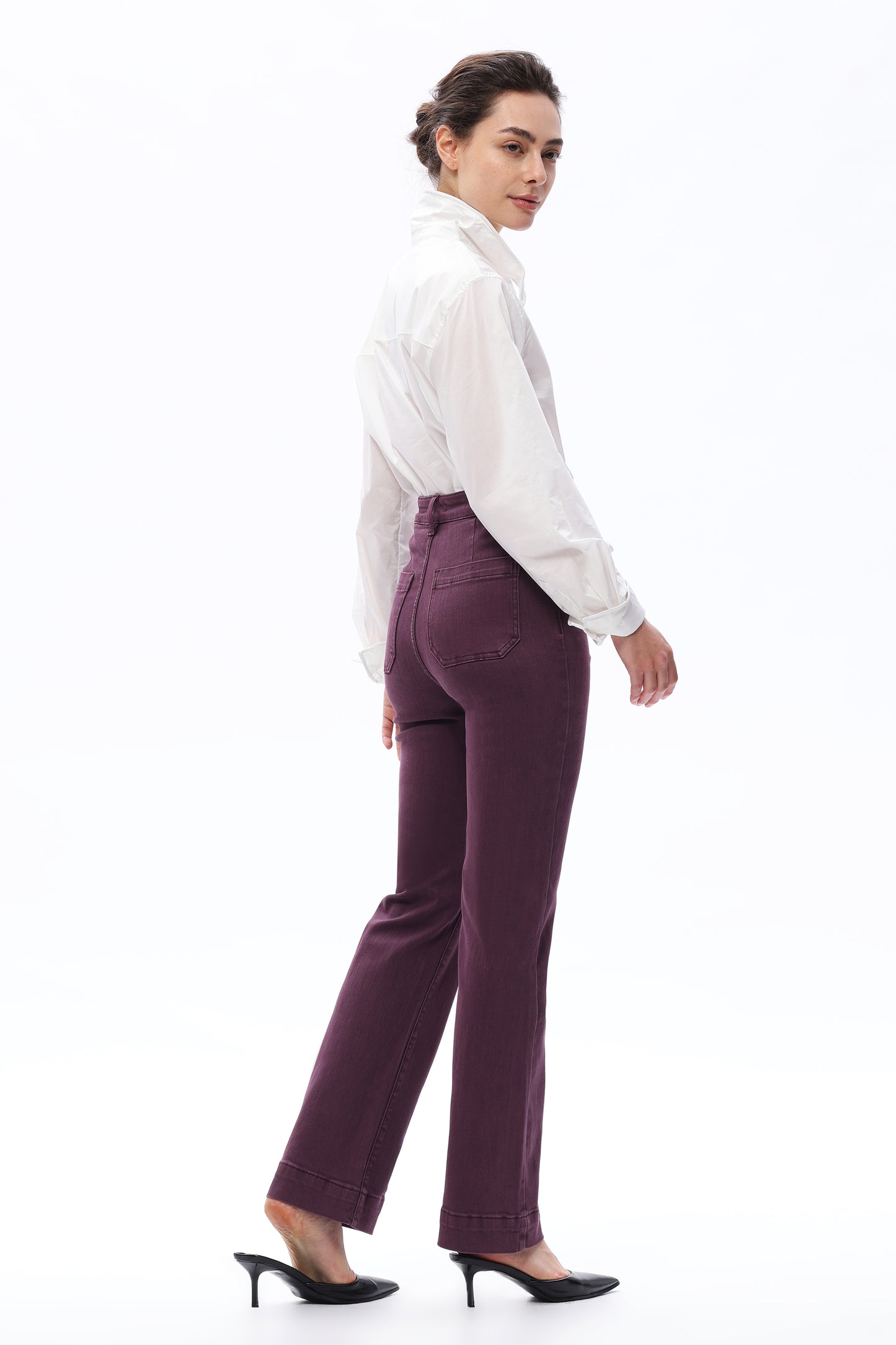 SUPER HIGH RISE BOOTCUT BYF1173 PLUM