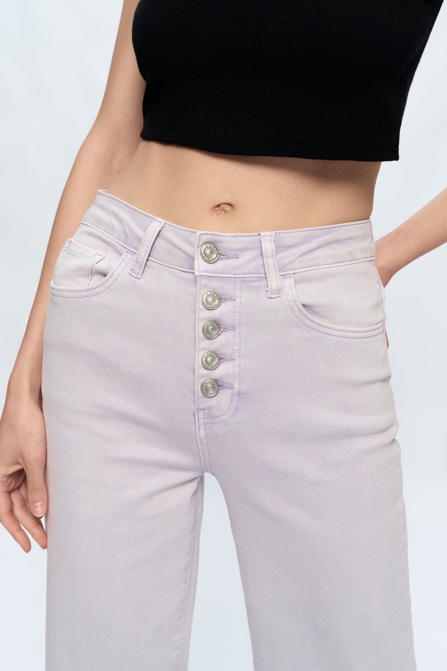 HIGH RISE WIDE LEG JEANS BYN003 ORCHID PETAL