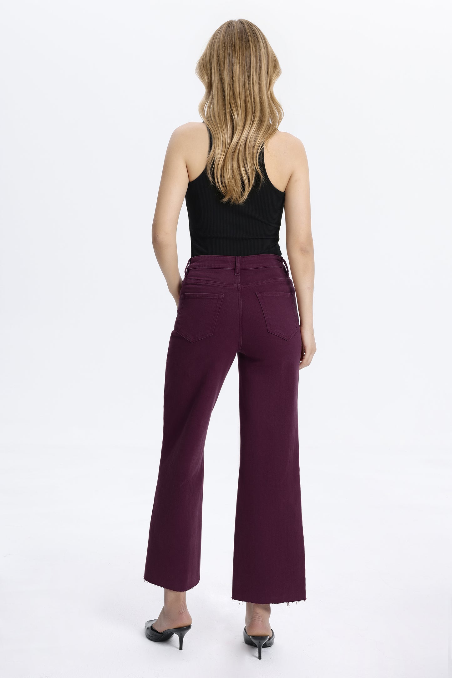HIGH RISE WIDE LEG BYW8015 MAROON