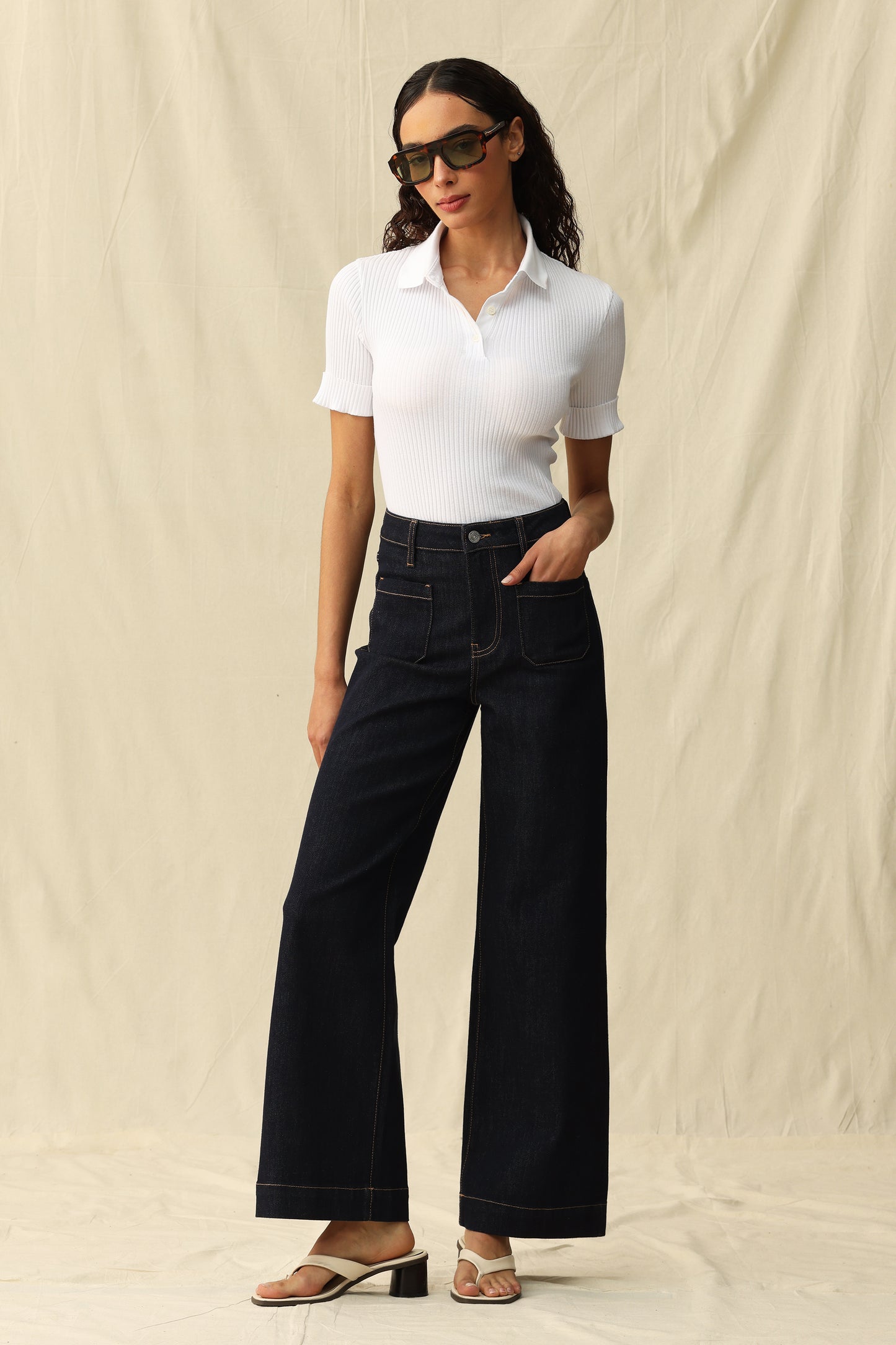 HIGH RISE WIDE LEG BYW8235 (BYJJ004) RINSE WASH