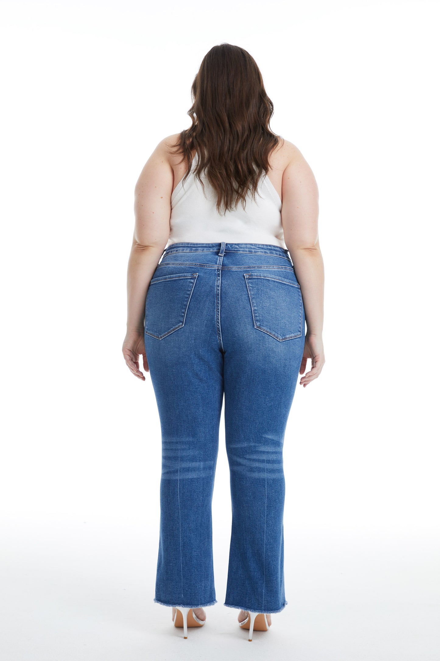 HIGH RISE STRAIGHT ANKLE JEANS WITH RAW EDGE BYT5154-P FREELOOP PLUS SIZE