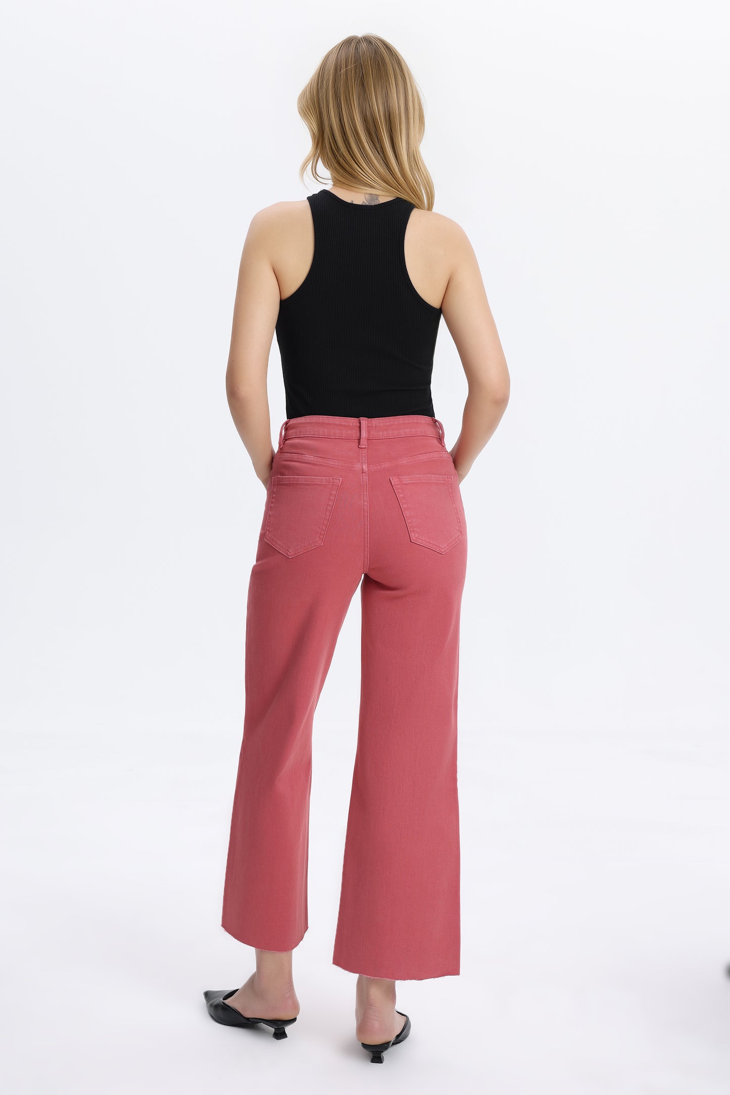 HIGH RISE WIDE LEG BYW8015 MAROON