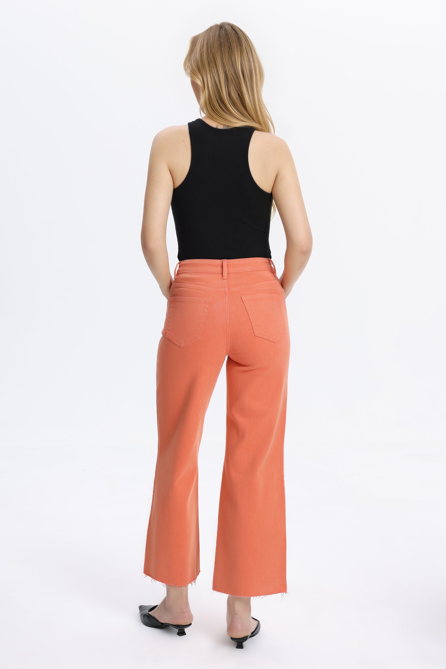HIGH RISE WIDE LEG BYW8015 BURNT ORANGE