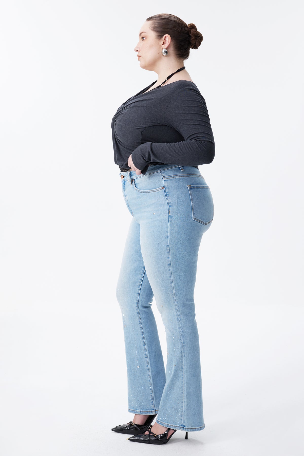 PLUS HIGH RISE BOOTCUT DENIM JEANS