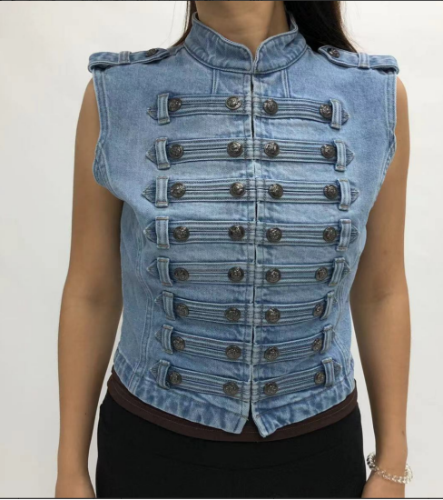 DENIM NAPOLEON VEST BYV4010
