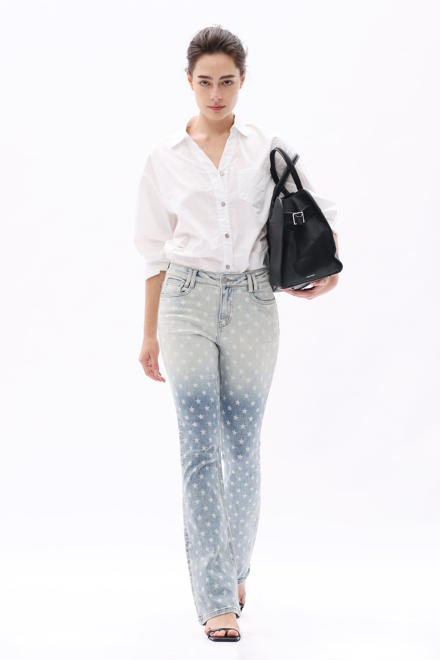 MID RISE BOOTCUT WITH STAR PRINT