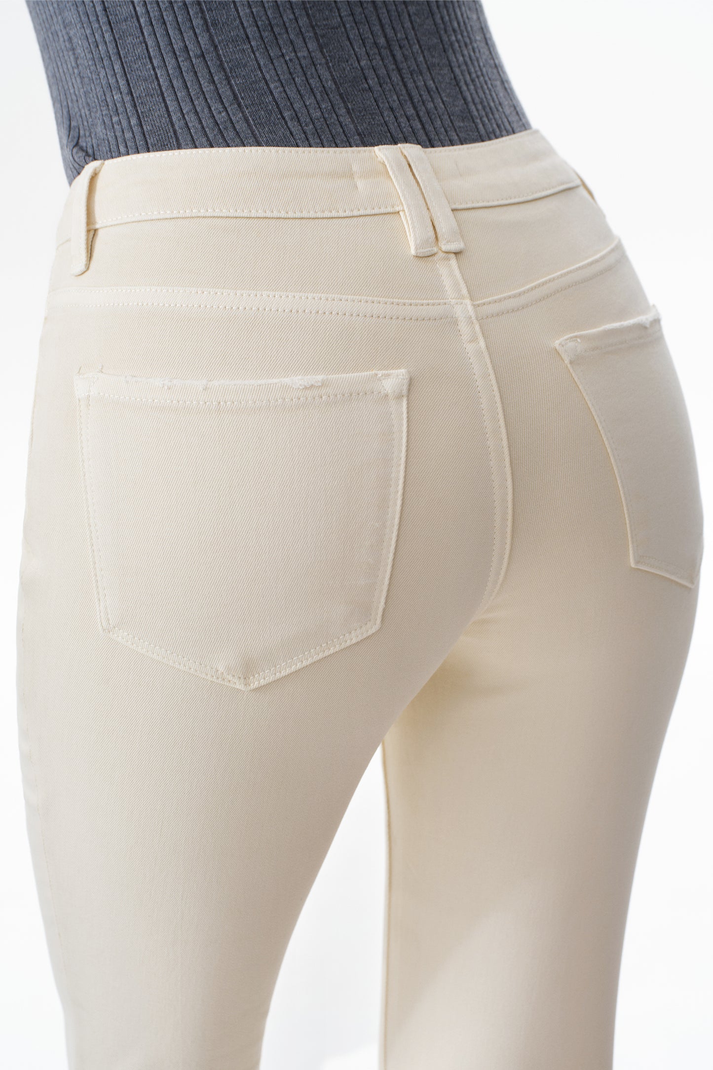 EMILY HIGH RISE DISTRESSED FLARE