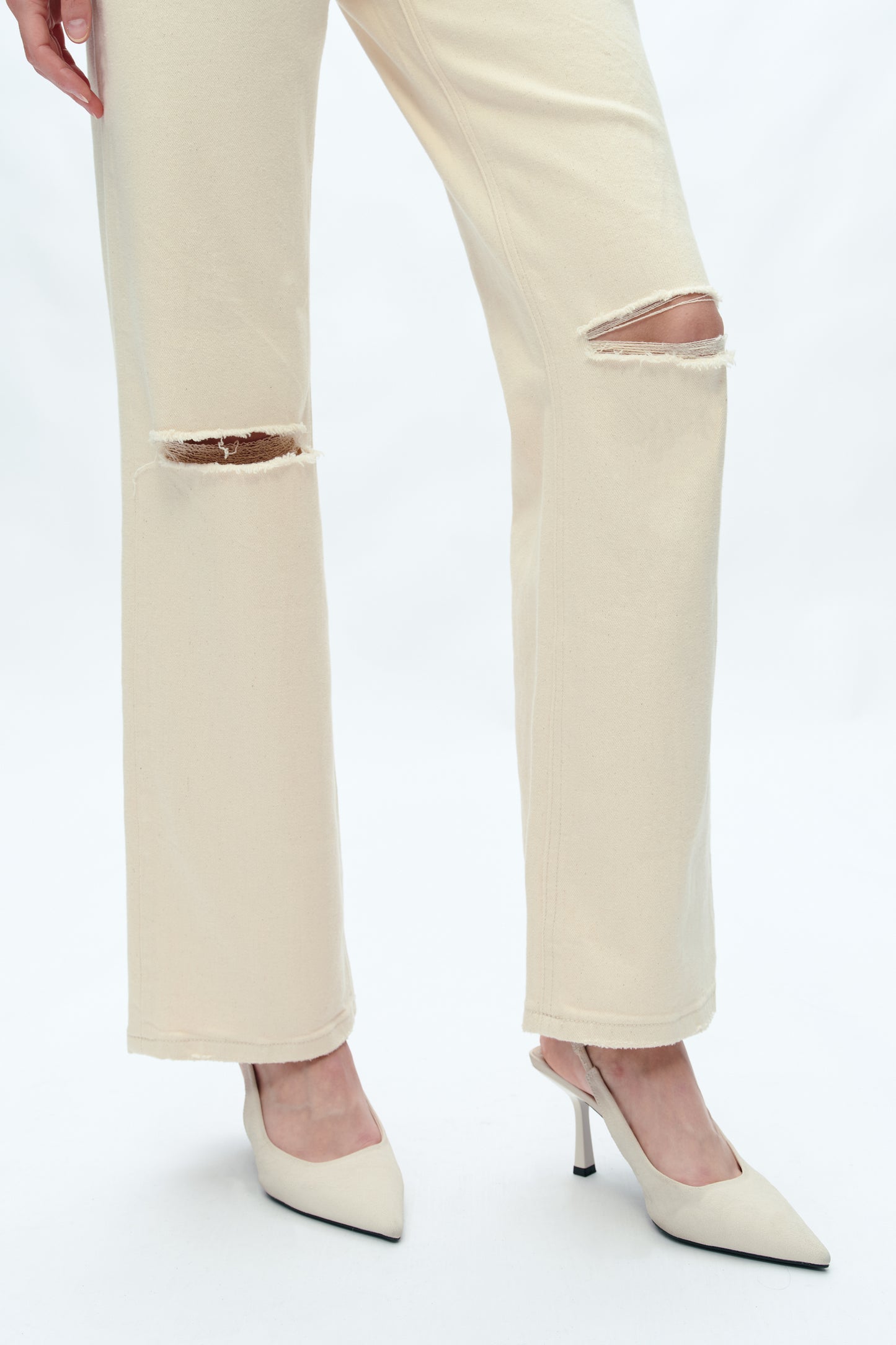 MID RISE STRAIGHT PANTS BYT5156 NATURAL