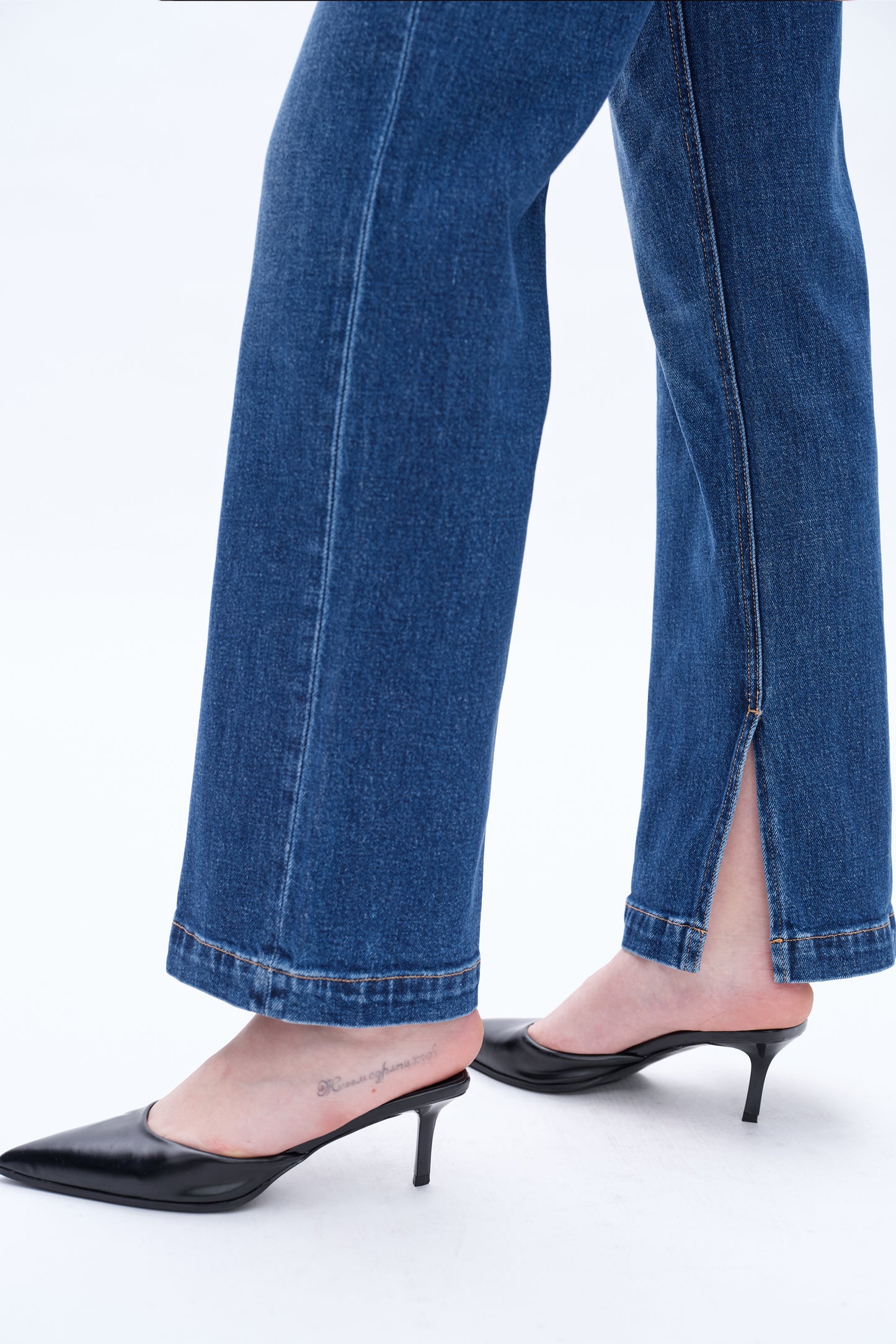 HIGH RISE STRAIGHT JEANS WITH SLIT BYT5149 MIRAGE