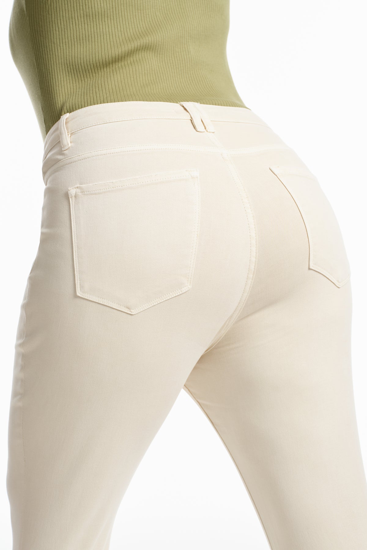 PLUS EMILY HIGH RISE DISTRESSED FLARE