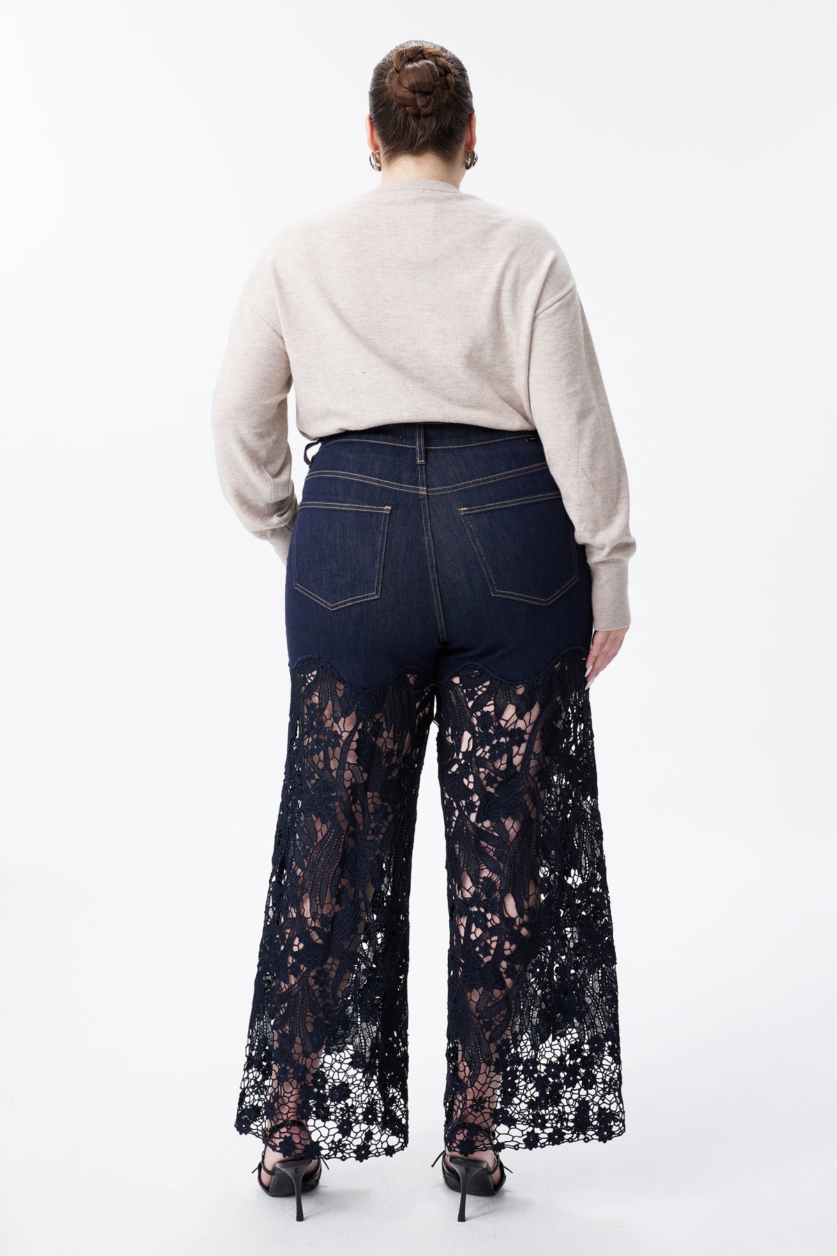 Plus Wide Leg Lece Jeans BYW8090B Inseam 30"(RINSE)