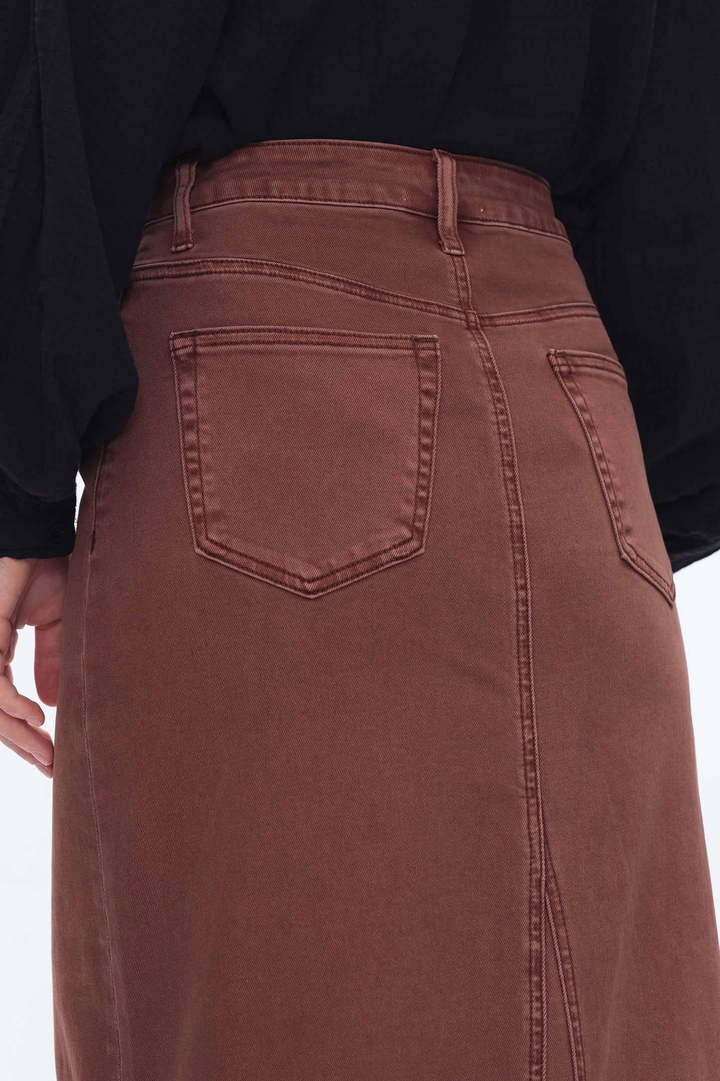 LILA STRETCH FISHTAIL SKIRT BYK7035 (BYLY058) CAPPUCCINO