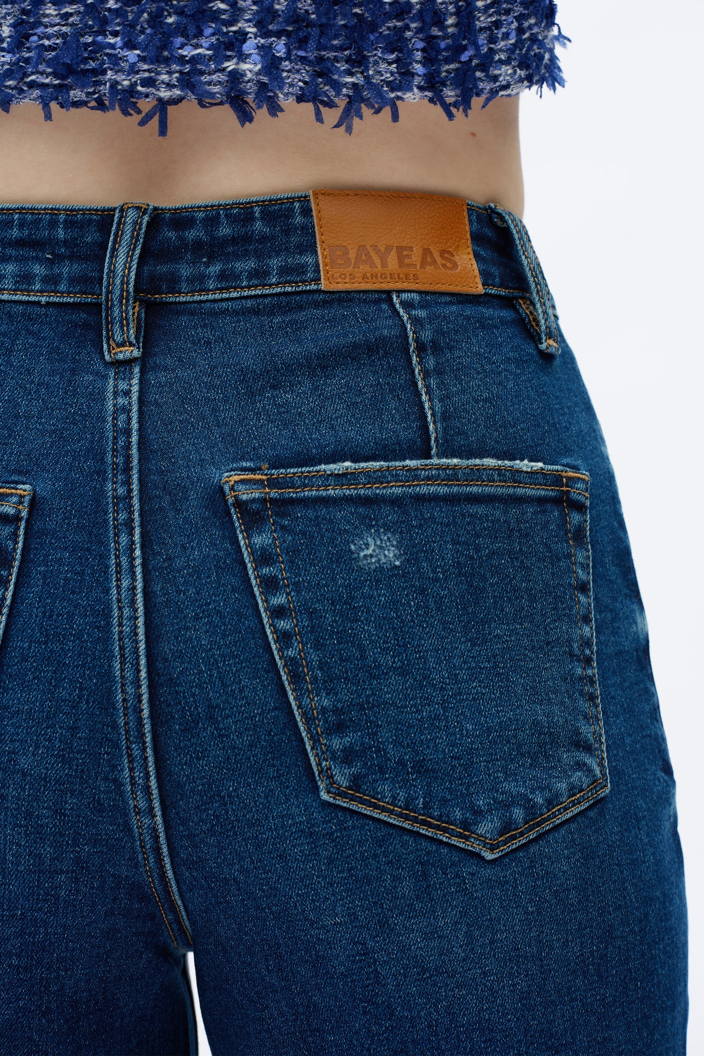 SUPER HIGH RISE WIDE LEG BYW8101 (BYW8101) MEDIUM BLUE