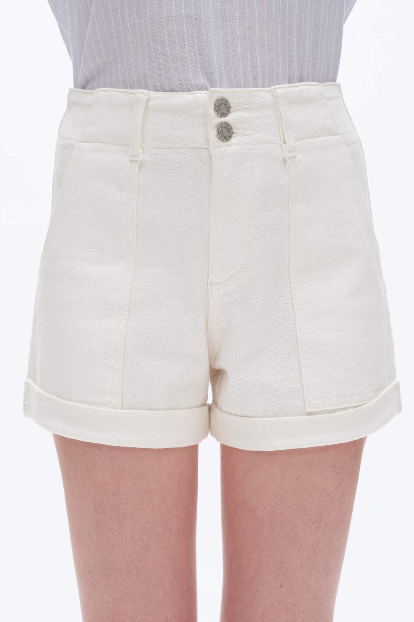 HIGH RISE SHORT PANTS BYH6129 (BYHE328) WHITE