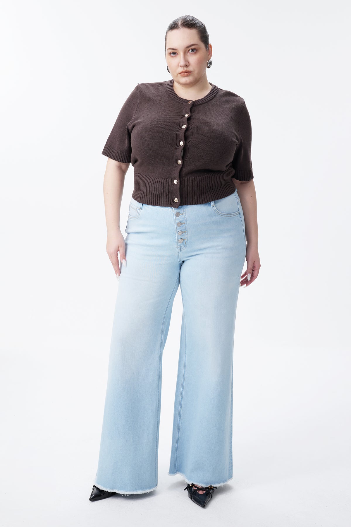 PLUS MID RISE WIDE LEG