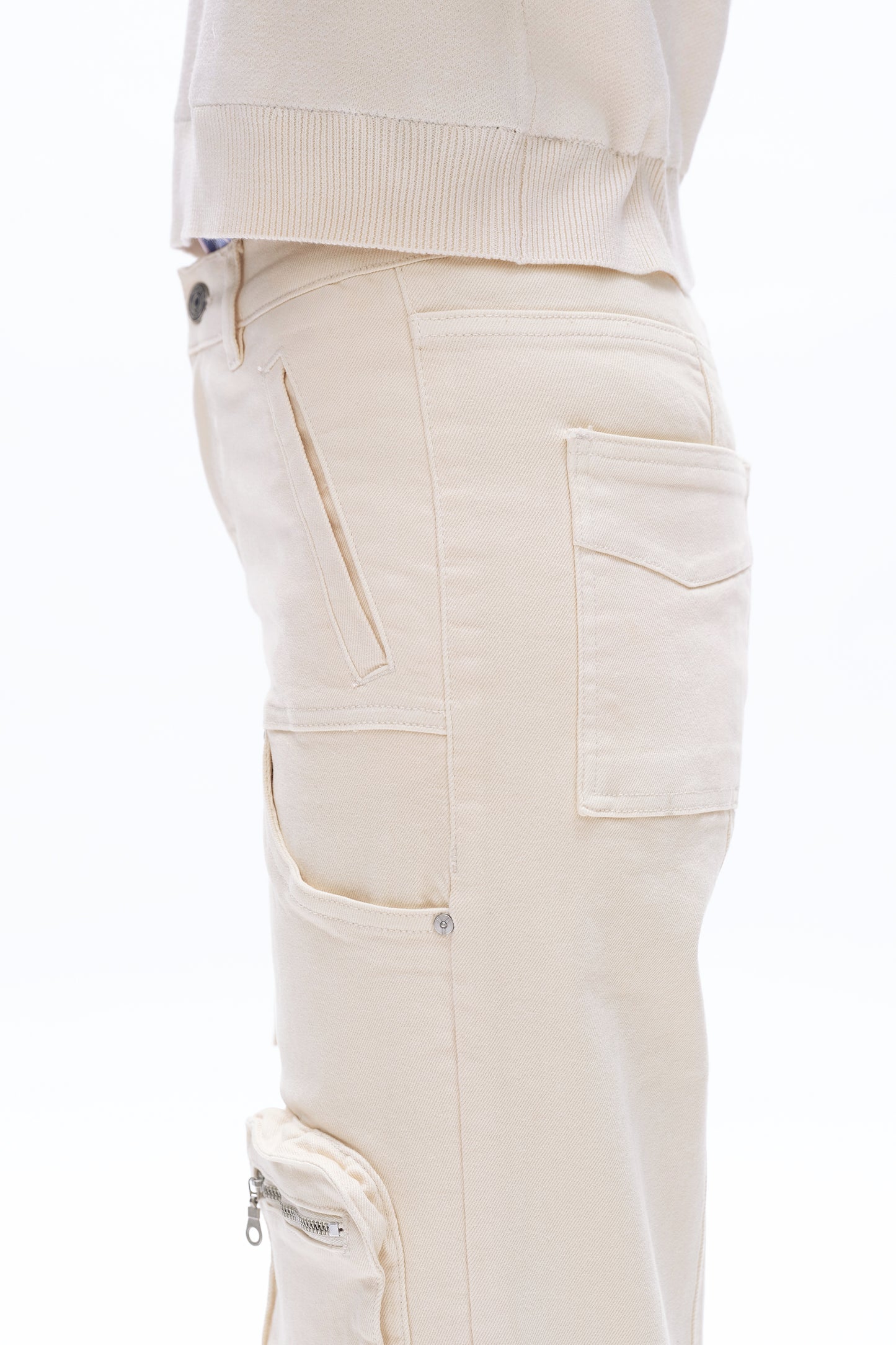 CARRY MID RISE WIDE LEG CARGO PANTS BYW8147 (BYMJ020) OFF WHITE