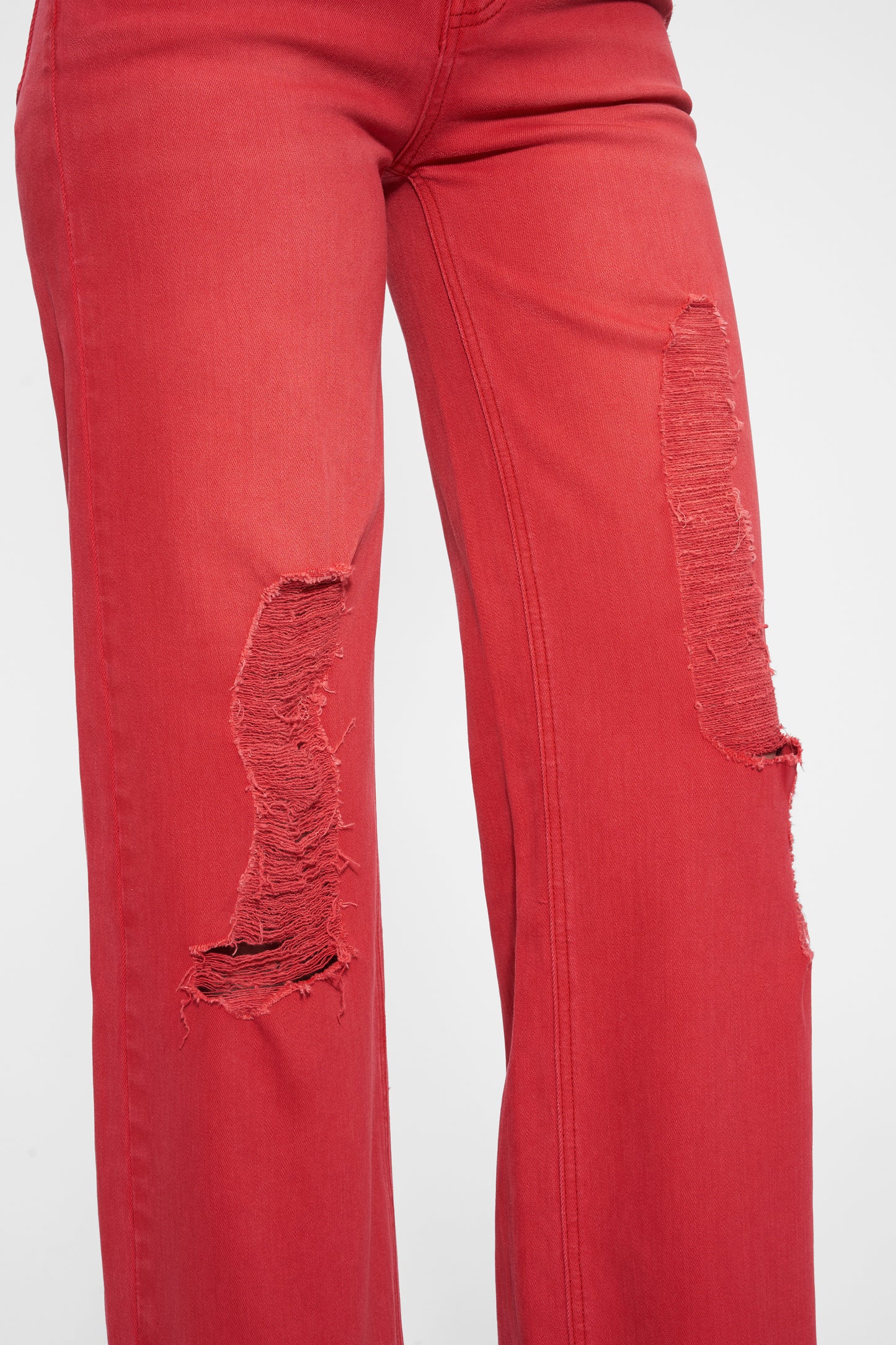 ALLY HIGH RISE DISTRESSED WIDE LEG PANTS BYW8159 (BYMJ022) RED