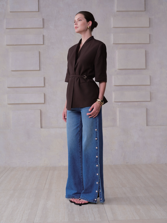 NEW YORK HIGH RISE WIDE LEG FULL JEANS BYW8410