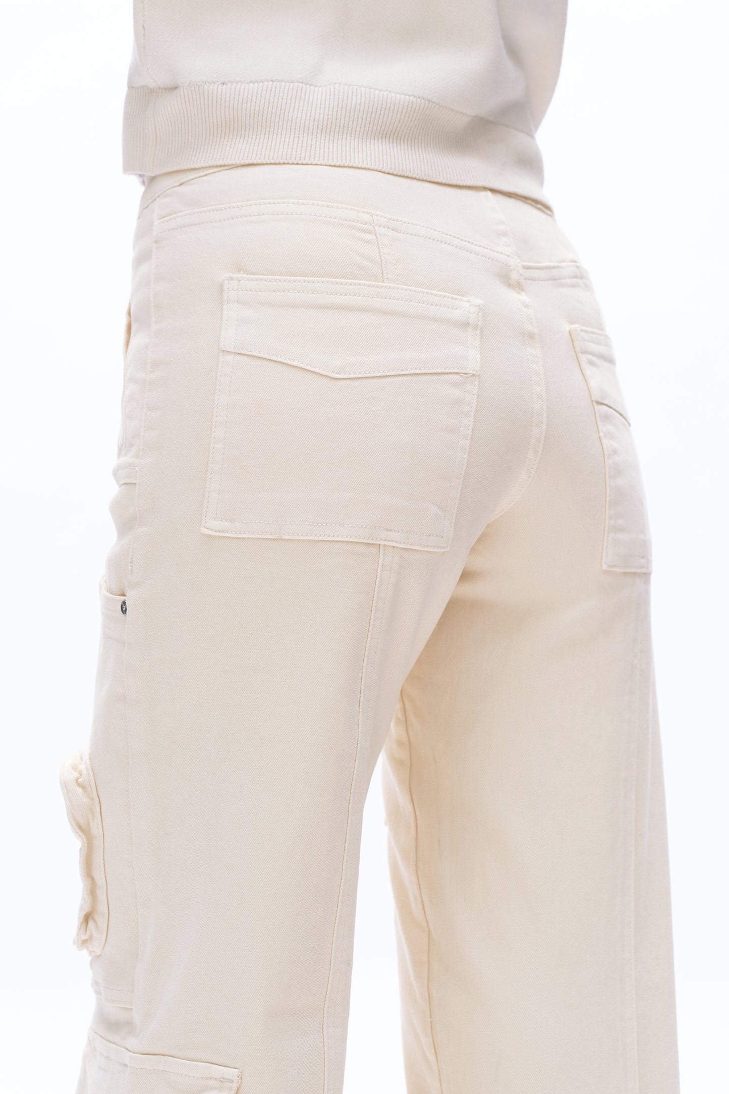 CARRY MID RISE WIDE LEG CARGO PANTS BYW8147 (BYMJ020) OFF WHITE