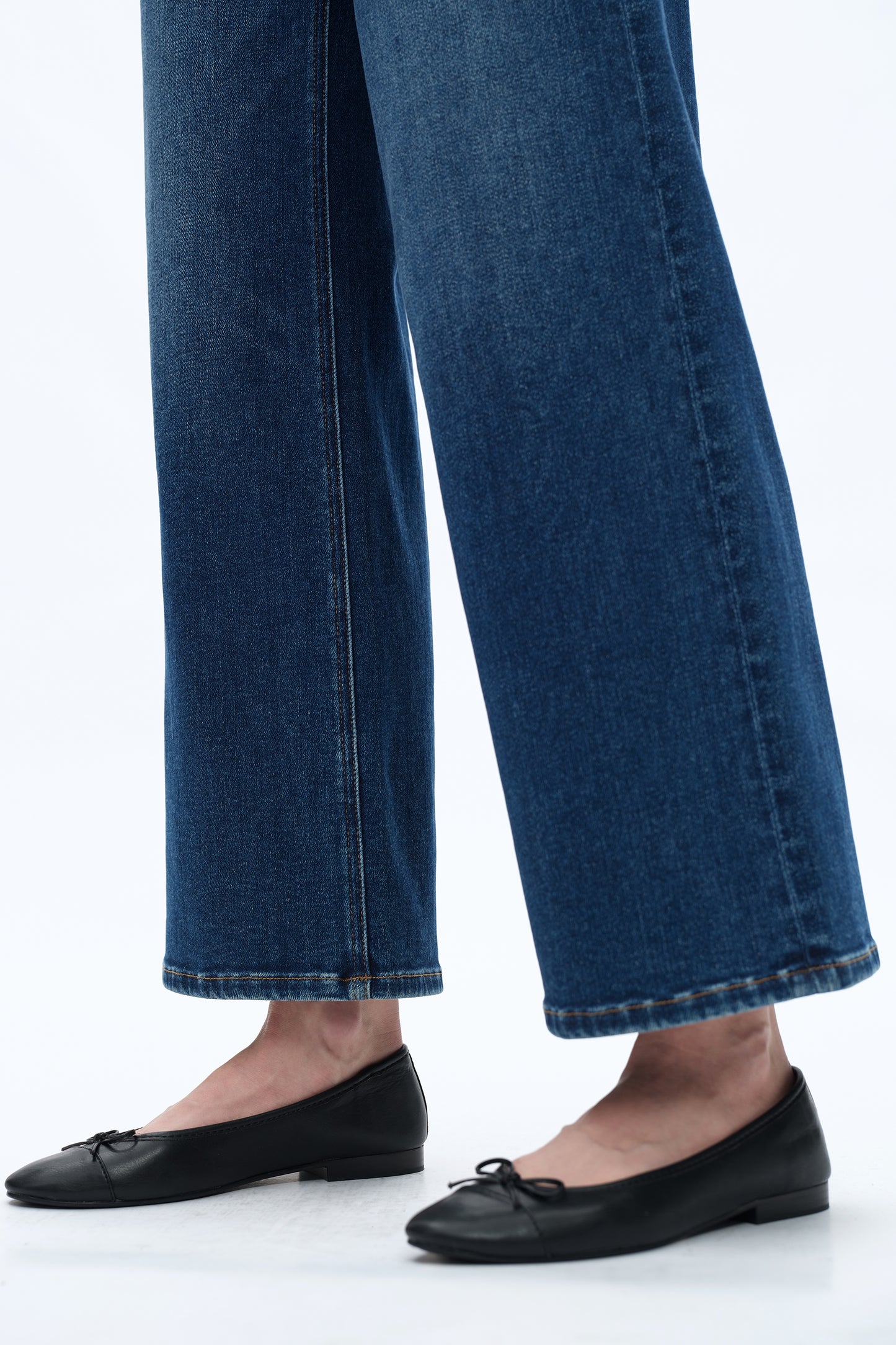 LISA MID RISE WIDE LEG DENIM JEANS BYW8140 (BYHE009) DARK BLUE