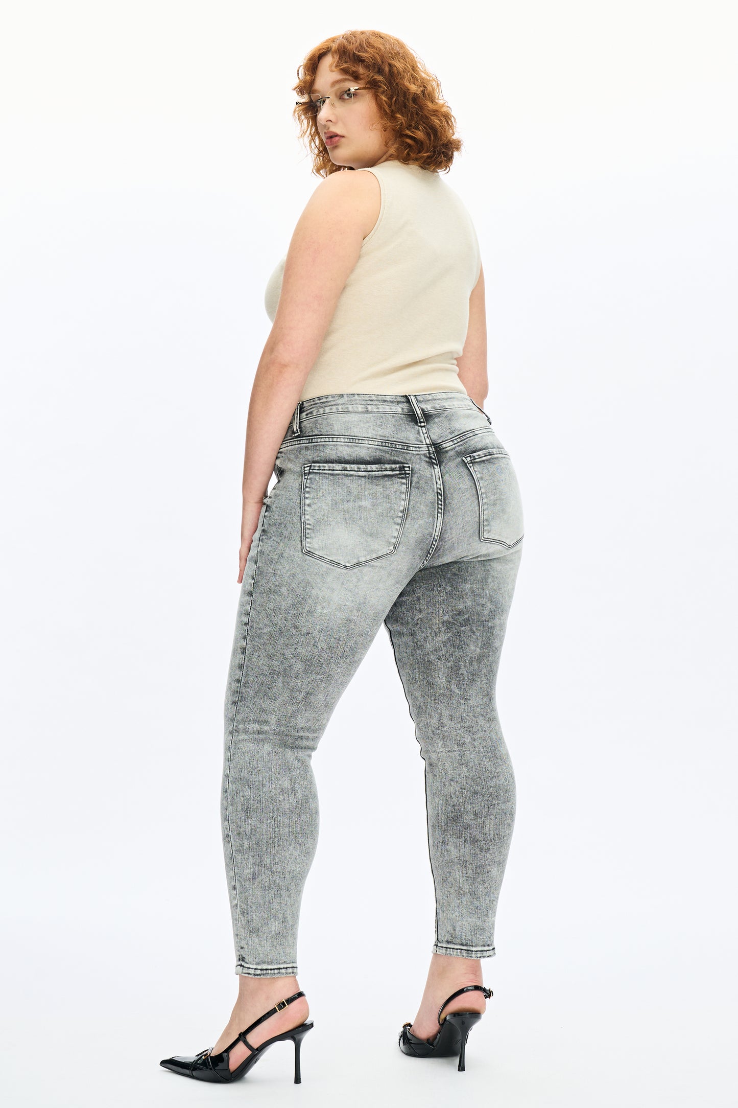 PLUS MIDDLE RISE ANKLE SKINNY