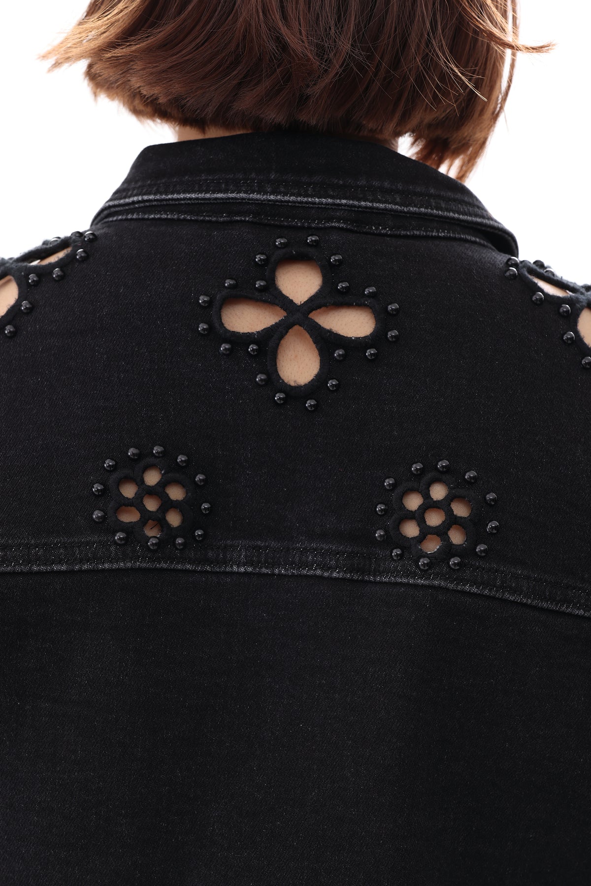 BOSTON CROPPED DENIM JACKET BYJ9078 BLACK