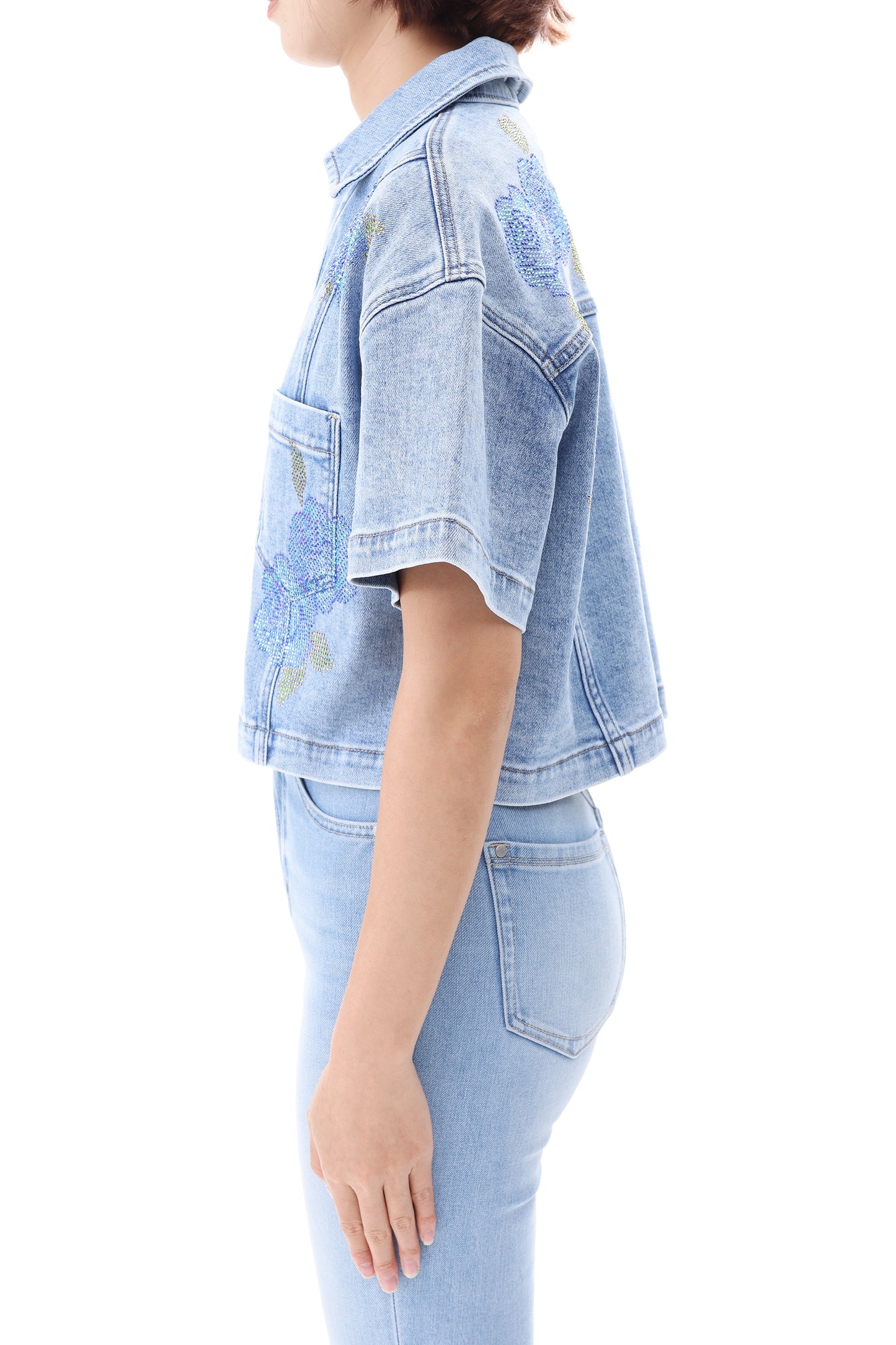 MILAN RHINESTONE EMBELLISHED SHIRT BYJ9093