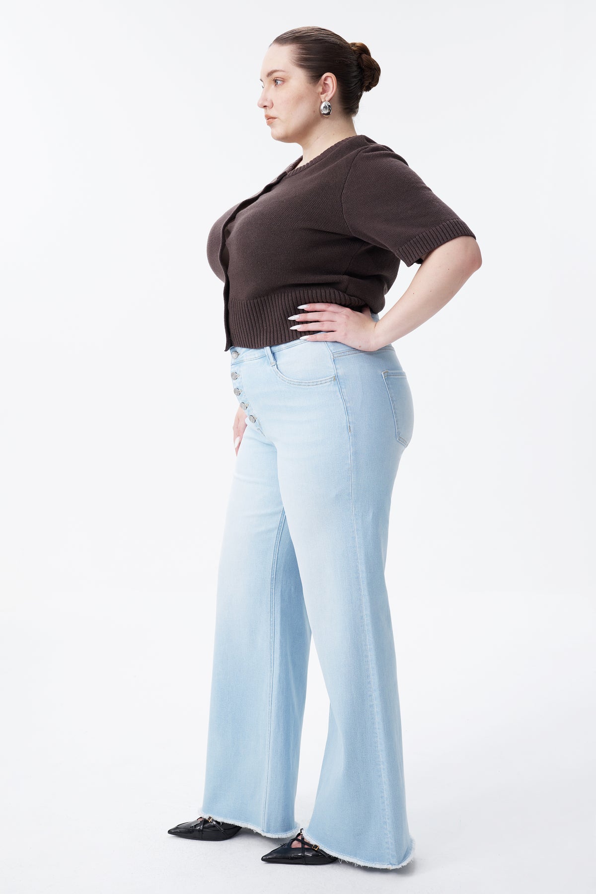PLUS MID RISE WIDE LEG